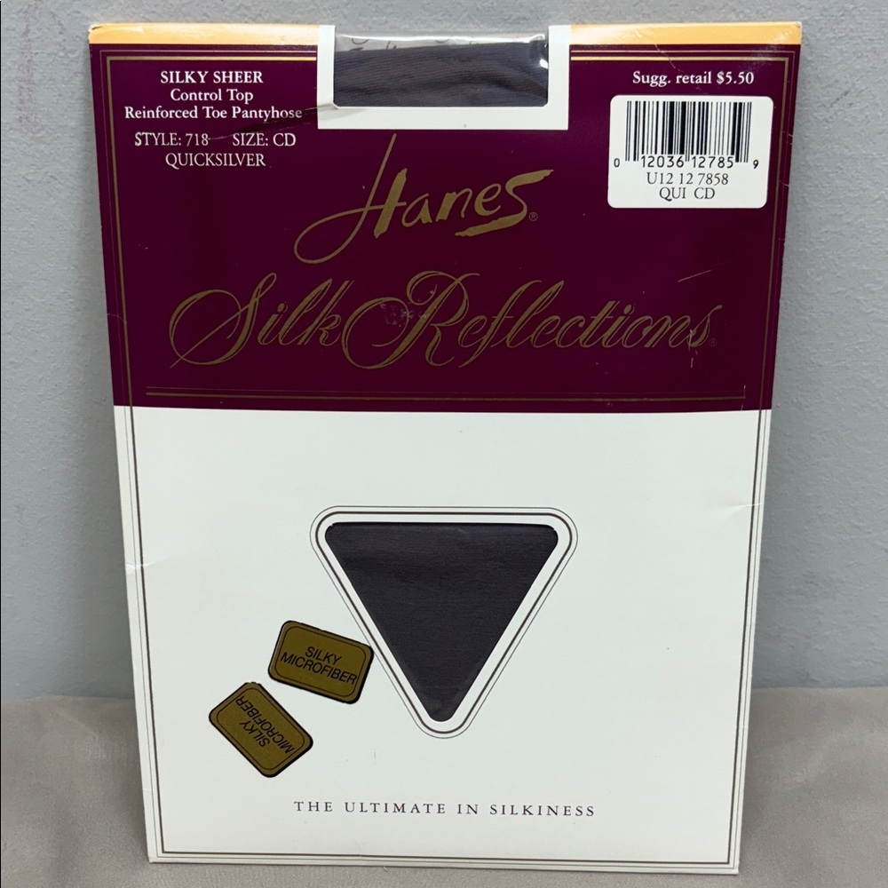 Vtg New Hanes Silk Reflections Control Top Pantyhose Style 718 SZ CD Quicksilver